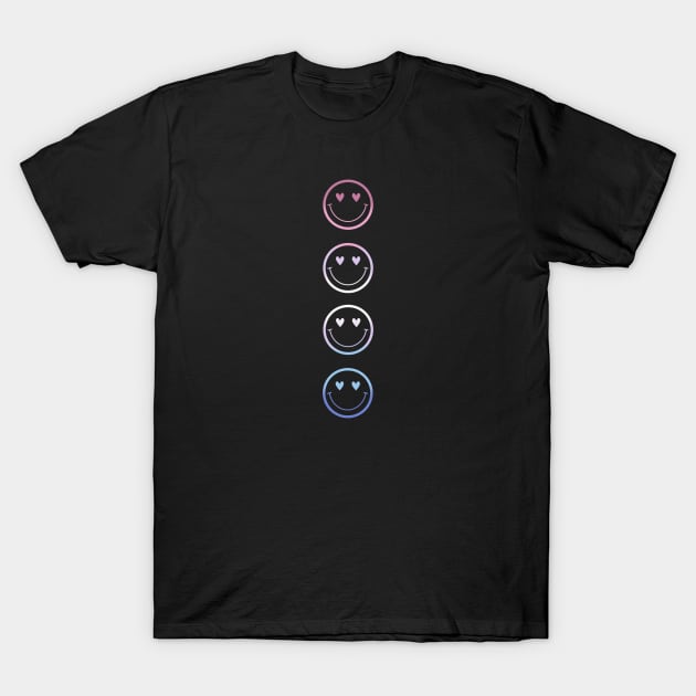 Bigender Pride Smiley T-Shirt by amyisom17@gmail.com